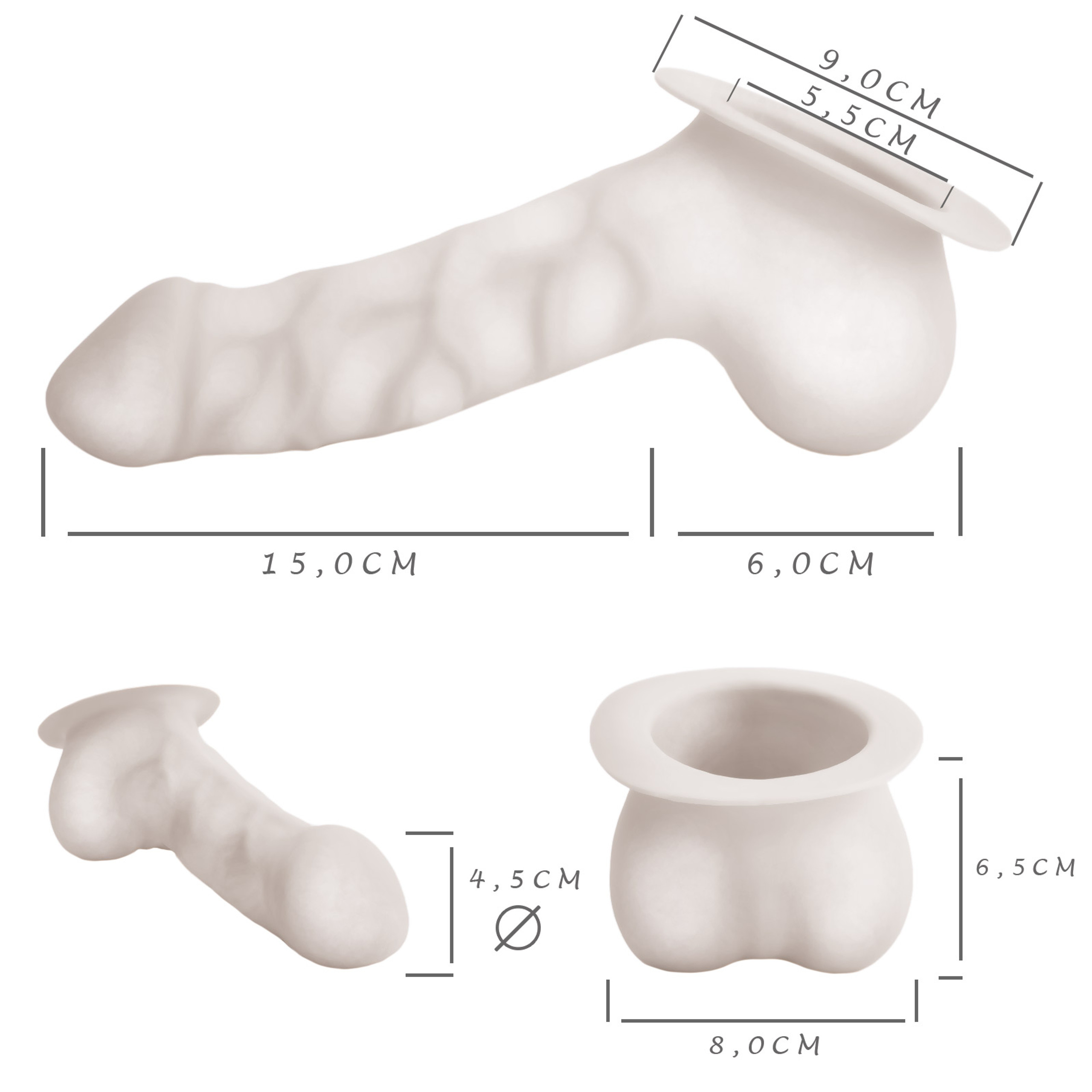 Latex Penis Sheath Carlos Base Plate Black - Image 5